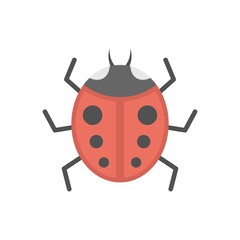 Ladybird icon in flat design style. Ladybug symbol.