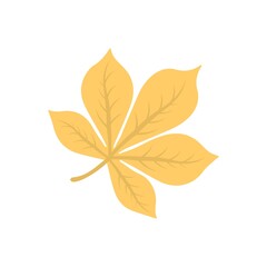 Green leaf icon in flat design style.