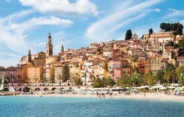 Mountain and sea under summer