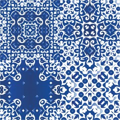Ethnic ceramic tiles in portuguese azulejo.