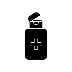 alcohol bottle icon, silhouette style