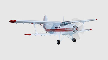 old retro bi plane isolate on white. 3d rendering © 3D motion