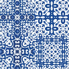 Ethnic ceramic tiles in portuguese azulejo.