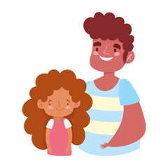 dad and daughter portrait characters family day