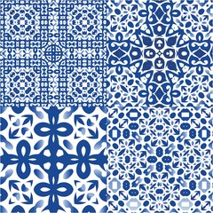 Ornamental azulejo portugal tiles decor.