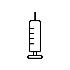 medical syringe icon, line style