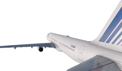 Passenger airbus a321 flying in the clouds. 3d rendering