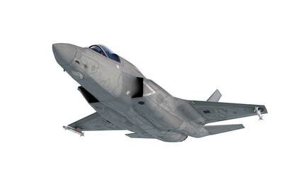 Fototapeta na wymiar F 35 , american military fighter plane.Jet plane. isolate on white. 3d rendering