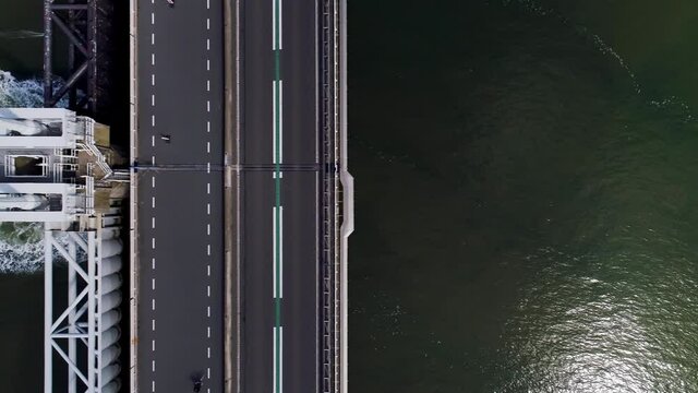  Road along Oosterscheldekering flood barrier 