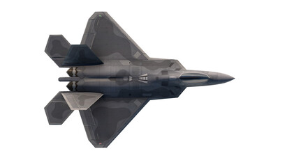 Fototapeta na wymiar F -22 raptor , american military fighter plane.Jet plane. isolate white. 3d rendering