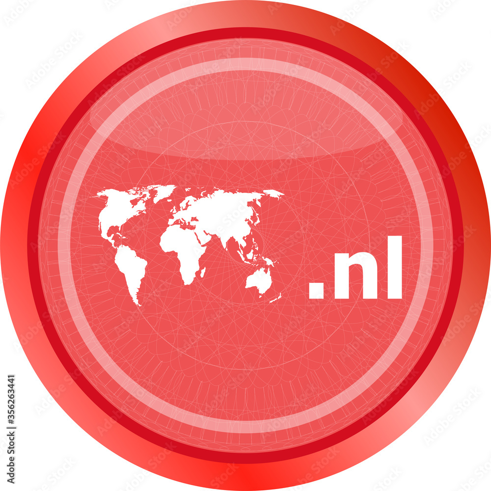 Poster domain nl sign icon. top-level internet domain symbol with world map. domain icon. world map icon