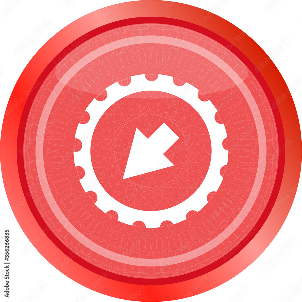Poster web icon arrow on gears cog sign web button. gears icon. cog flat icon