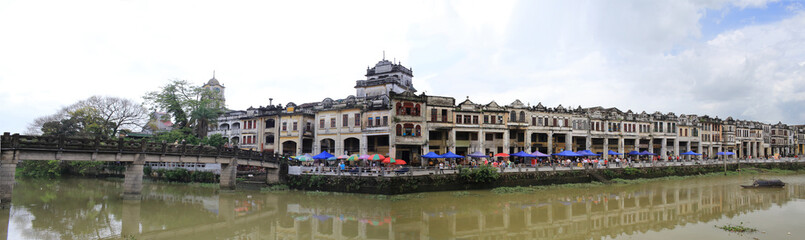 Fototapeta na wymiar Chikan old town and vintage street view in Kaiping 