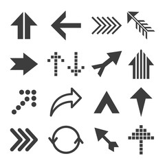Set of vector flat arrows.