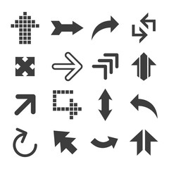 Set of vector flat arrows.