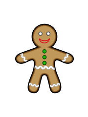 gingerbread man isolated on white