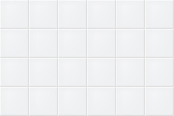 White Photo Realistic Ceramic Tiles. Vector Seamless Pattern