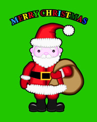 merry christmas card with santa claus