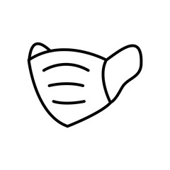 protective medical mask icon, line style