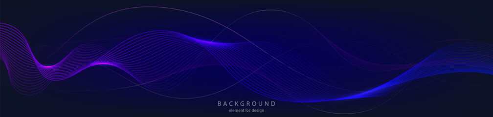 Abstract wave background. Element for design. Digital frequency track equalizer. Backdrop colorful shiny wave. Stylized line art. Curved wavy line smooth stripe Vector