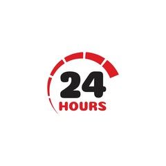 24 Hours Logo Vector and Symbol Templates Clock