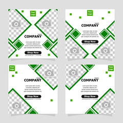 package template social media post for your business promotion with green colour style twelve