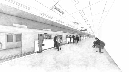 電車黄色 ホーム ドア開く 人有り イラスト71 Airfield Wall Mural Airfie Hiro Studio 電車黄色 ホーム ドア開く 人有り イラスト71 Airfield Wall Mural Airfie Hiro Studio
