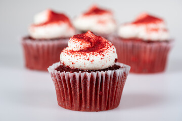 Red Velvet Cupcake with Group Out of Focus