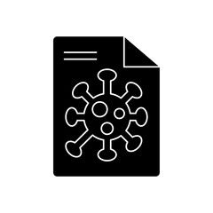 document page with coronavirus symbol icon, silhouette style