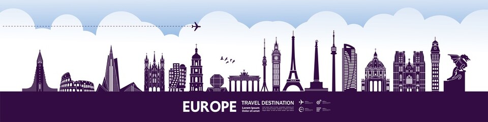 Europe travel destination grand vector illustration.  © Creative_Bringer