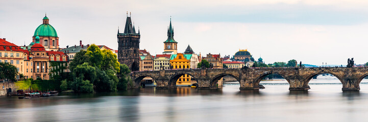 Charles Bridge, Old Town and Old Town Tower of Charles Bridge, Prague, Czech Republic. Prague old...