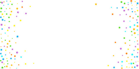 Rainbow Festive Confetti. Carnival Star Falling.
