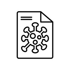 document page with coronavirus symbol icon, line style