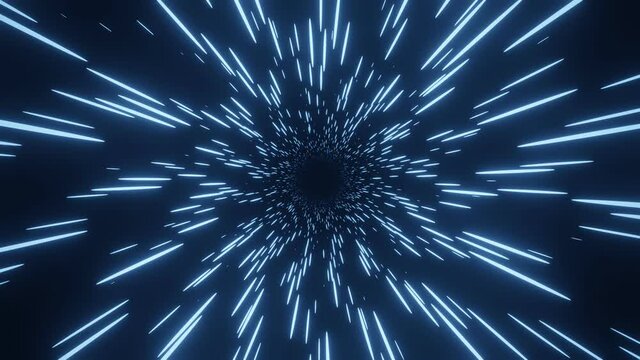 3D Rendering of the abstract fast moving speed of light in the universe