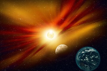 Planet Earth  , solar system of space .   NASA    3D    images © yaalan