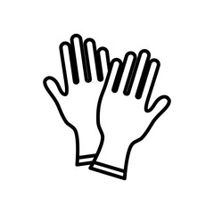 medical gloves icon, line style