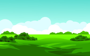 summer landscape on sunny day