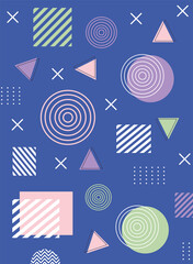 memphis abstract shapes compositions 80s 90s style background
