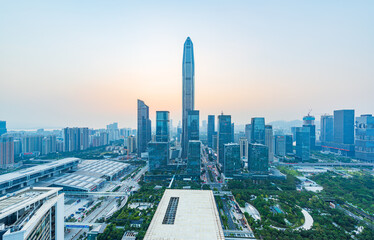 Naklejka na ściany i meble City skyline of Ping An Financial Center, Shenzhen, China