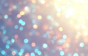 Blue yellow confetti pattern. Bokeh blurred background. Glitter abstract texture. Festive shimmer illustration.