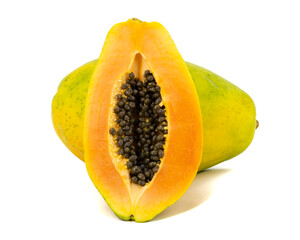 papaya isolated on white background