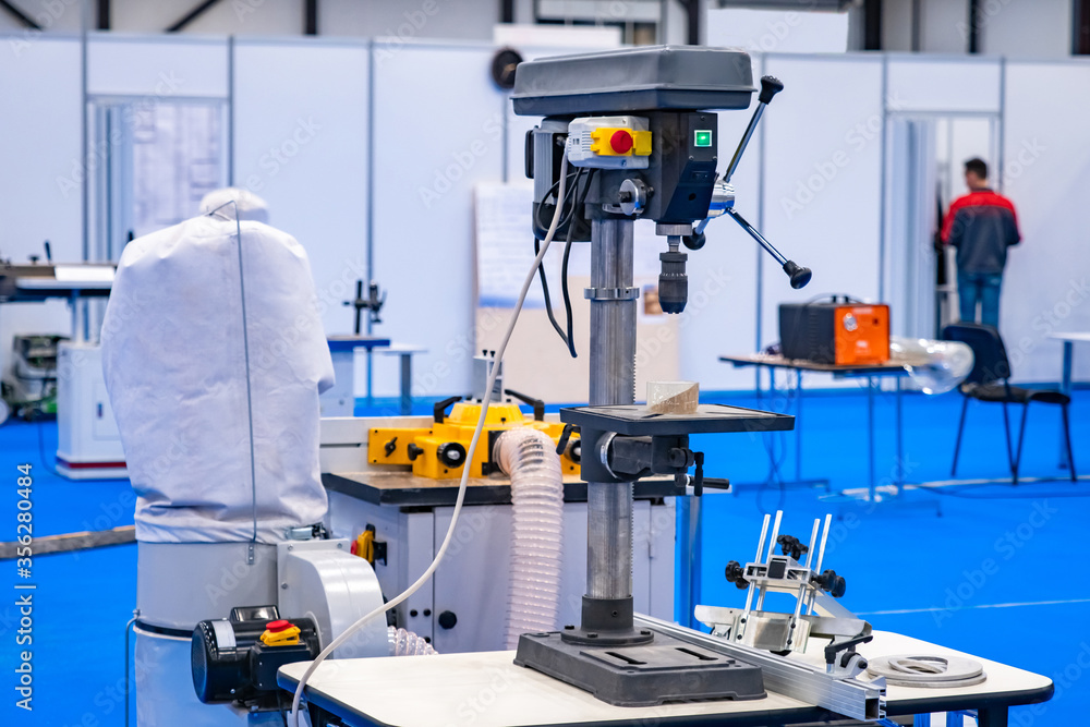 Poster industrial automation. equipment for metal processing. testing apparatus for processing stone. engin