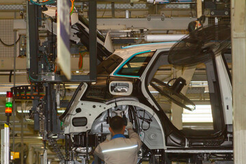Automobile manufacturing assembly line in China