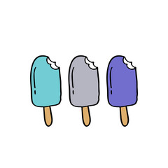 ice cream doodle icon, vector illustration