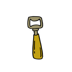 bottle opener doodle icon, vector illustration