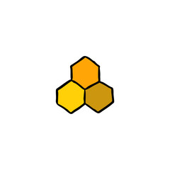 honeycombs doodle icon, vector illustration