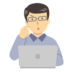 
青い服の男性/わからない