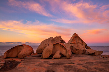 Beautiful spring sunrise over, The Remarkable Rocks ,Flinders Chase National Park.Kangaroo Island,South Australia