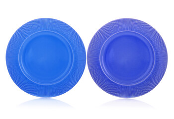 Blue and puple plate isolated on white background