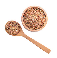 Buckwheat grain isolated on white background.